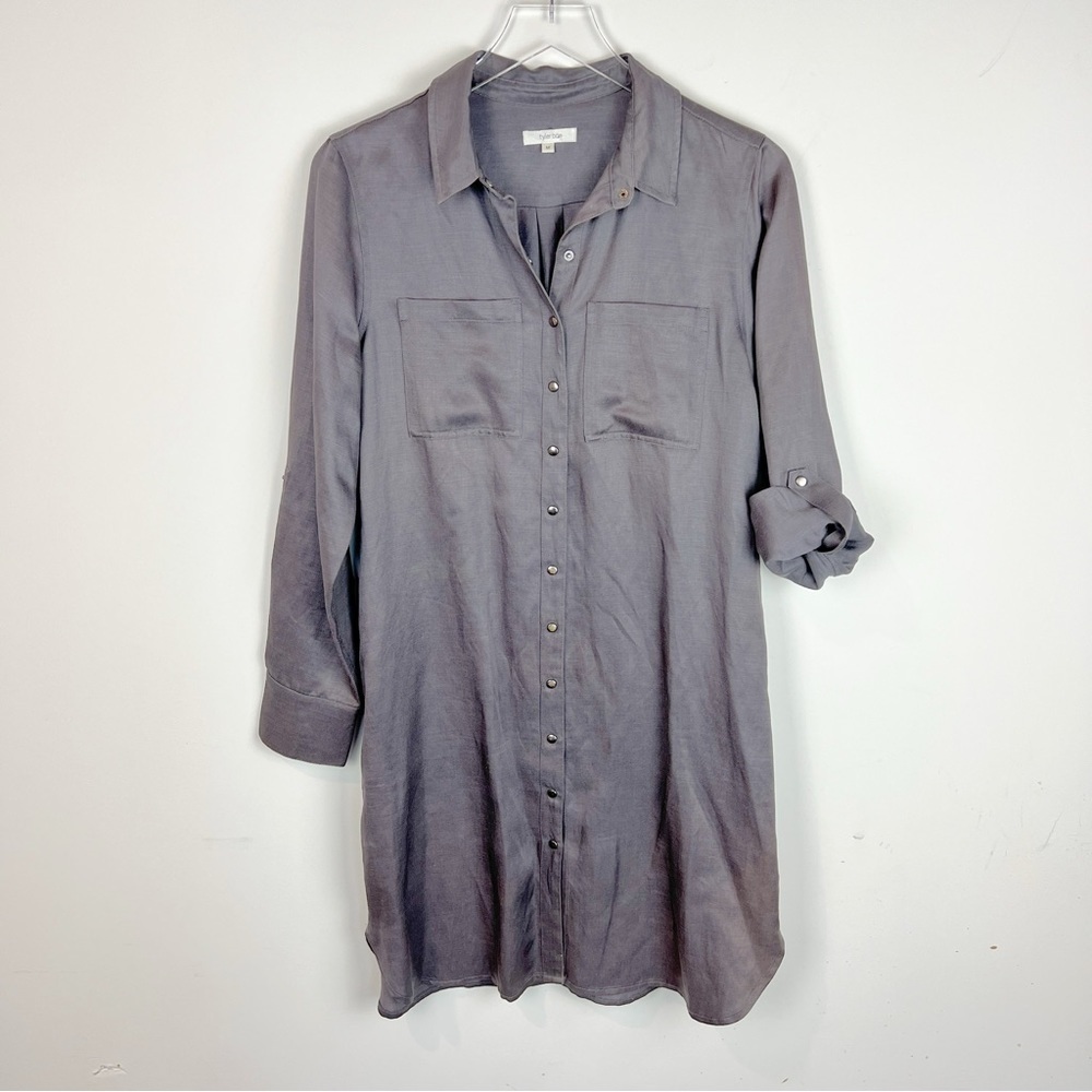 Tyler Boe size M Gray Dress Tencel Linen Blend